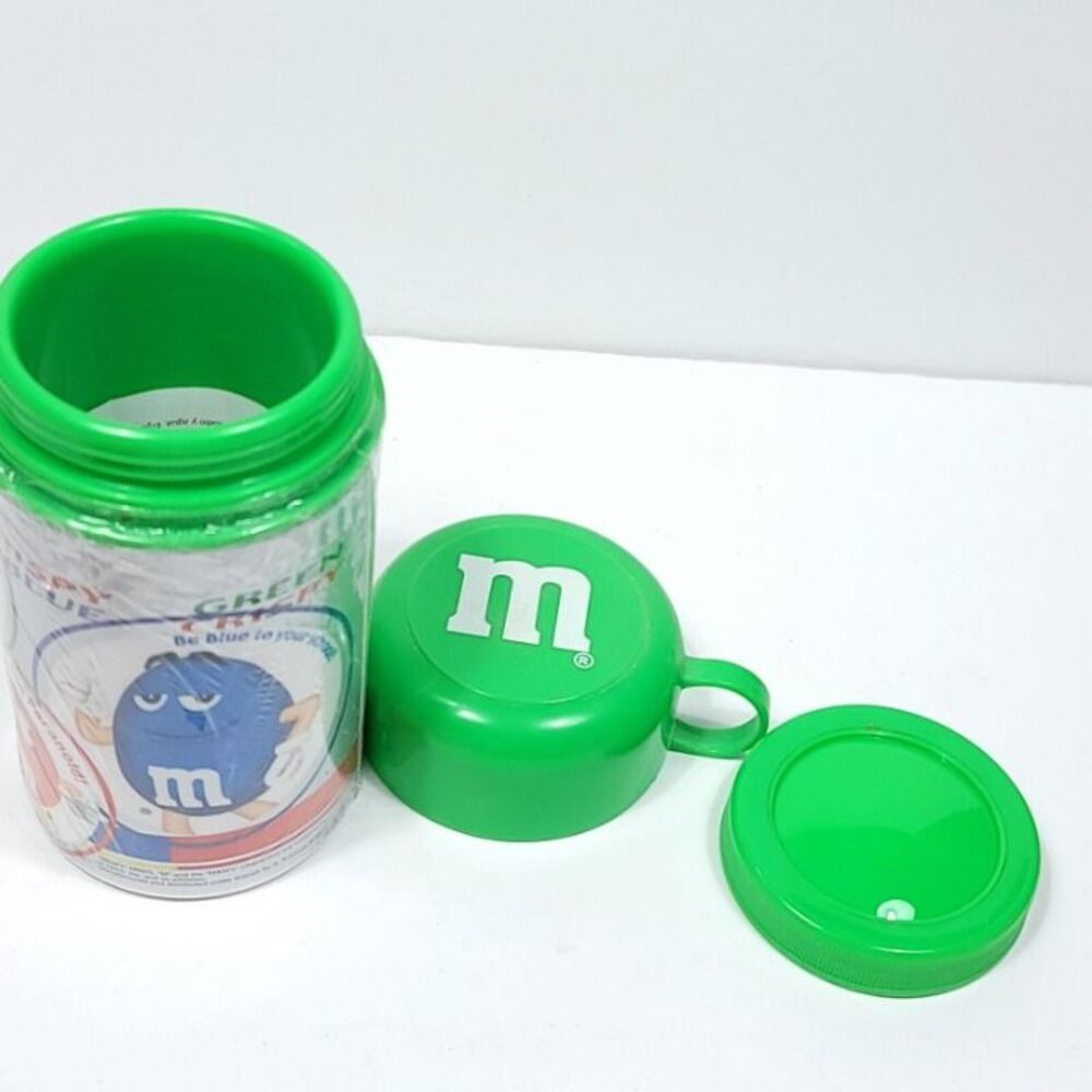 M&M Canister Green Insulated Thermos Mars 2002 With Papers NEW Never Used